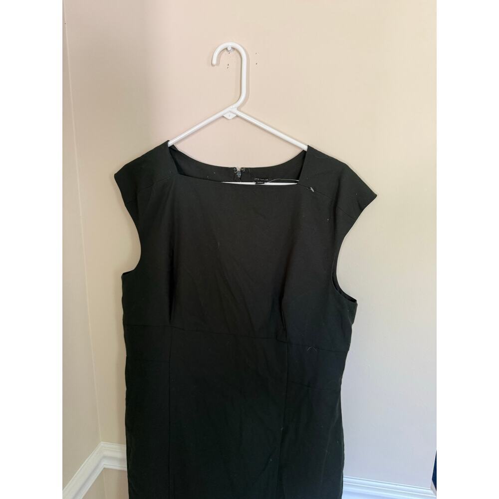 Ann Taylor Loft Square Neck Knee Length Dark Green NWOT Wool Blend Dress- Sz 14 - Picture 4 of 9